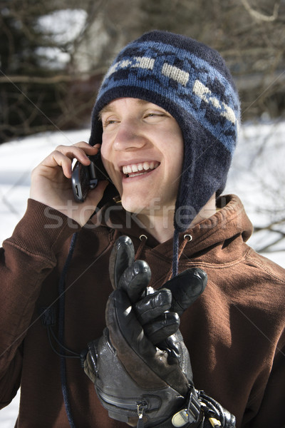 Teen talking on phone. Stock photo © iofoto