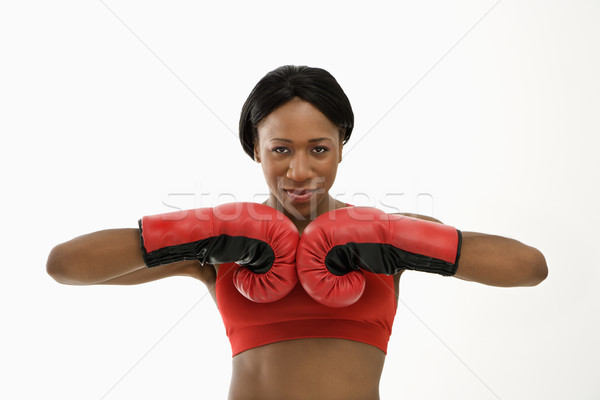 Stock photo: Woman boxer.