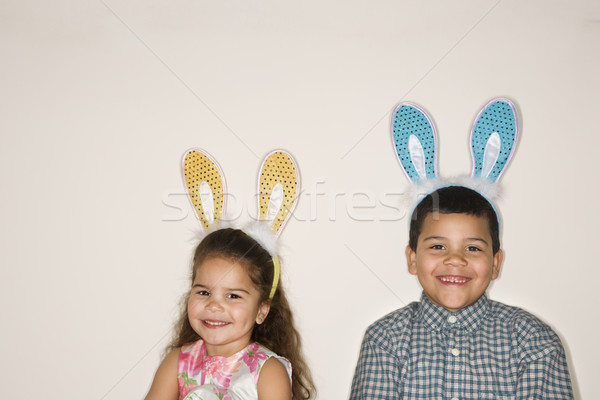 Dzieci bunny kłosie hiszpańskie chłopca Zdjęcia stock © iofoto