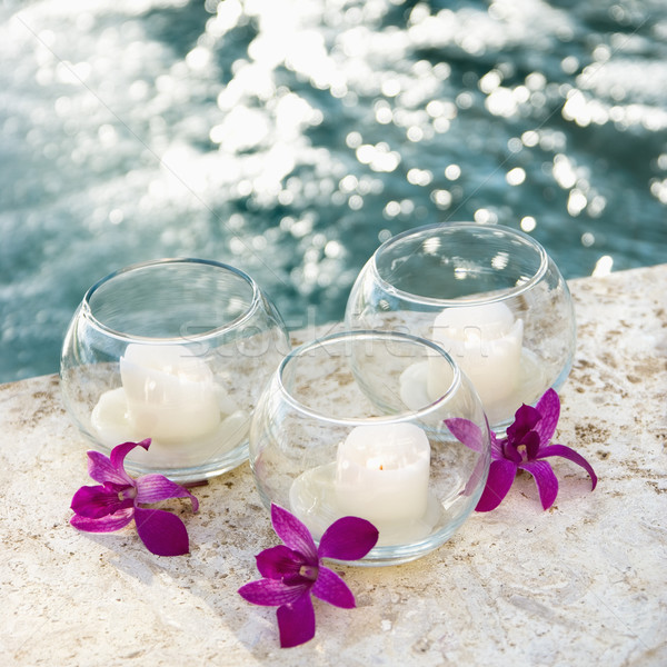 Orchids and candles. Stock photo © iofoto