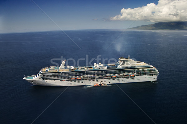 Kreuzfahrt Meer Luftbild groß Kreuzfahrtschiff Wasser Stock foto © iofoto