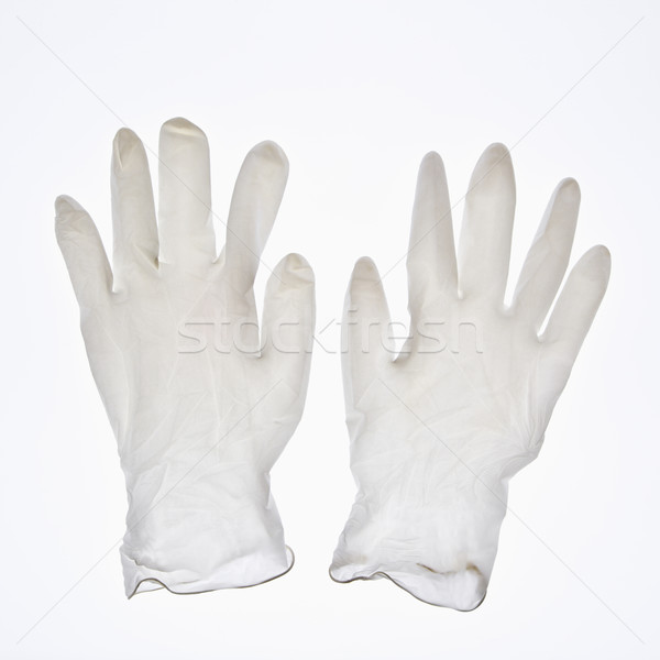 Gants en caoutchouc blanche science couleur protection carré [[stock_photo]] © iofoto
