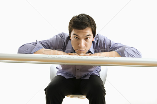 Сток-фото: бизнесмен · сидят · глядя · молодые · азиатских · деловой · человек