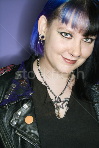 Kadın portre kafkas mavi saç Stok fotoğraf © iofoto