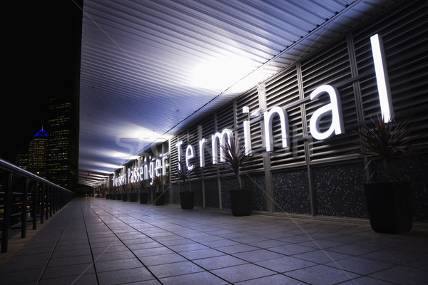 Passenger terminal sign Stock photo © iofoto