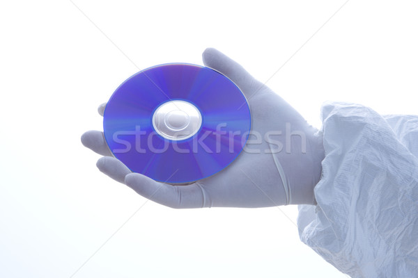 Mână disc latex alb Imagine de stoc © iofoto