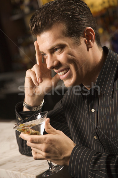 Man drinken martini zijaanzicht volwassen kaukasisch Stockfoto © iofoto
