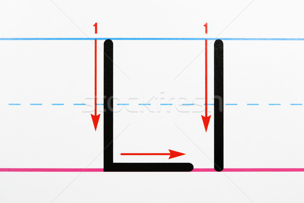 ストックフォト: 手紙 · 書く · 練習 · 文字l · 手書き