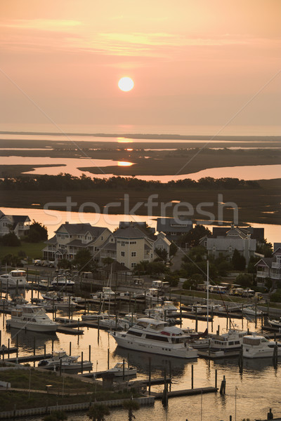 Coastal homes and marina. Stock photo © iofoto