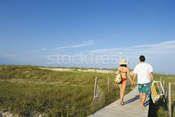 Stock photo: Couple on Beach Boardwalk