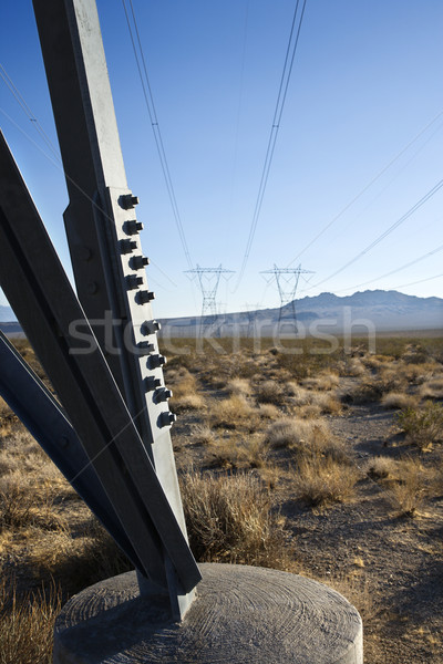 Elektomos távvezeték sivatag ipar energia szín Stock fotó © iofoto