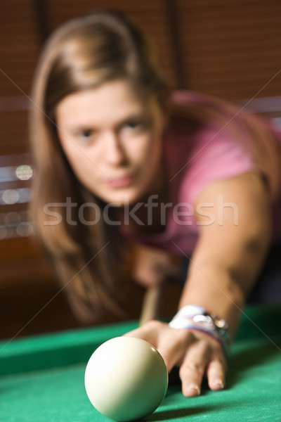 Spielen Billard Schießen Pool vertikalen Stock foto © iofoto