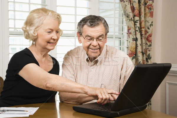 Mature couple with laptop. Stock photo © iofoto