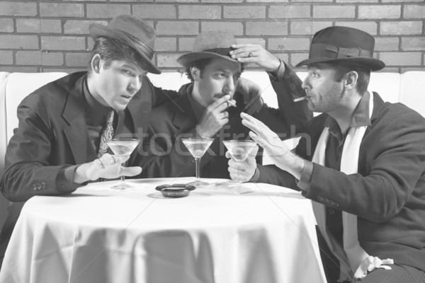 Three retro businessmen. Stock photo © iofoto