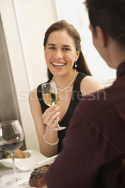 Couple drinking wine. Stock photo © iofoto