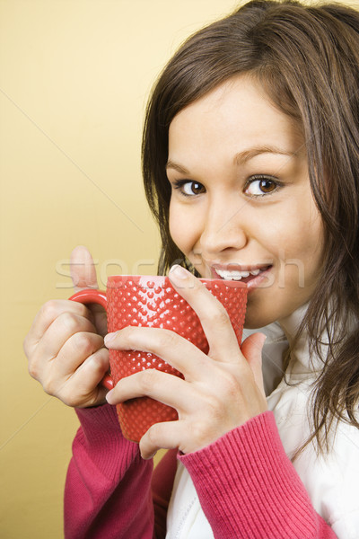 [[stock_photo]]: Femme · café · tasse · de · café