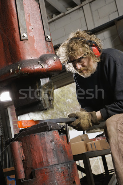 Mann Macht Hammer Metall Männer Stock foto © iofoto