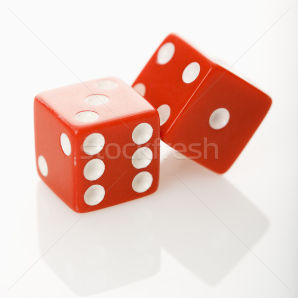 [[stock_photo]]: Rouge · dés · deux · couleur · studio · jeu