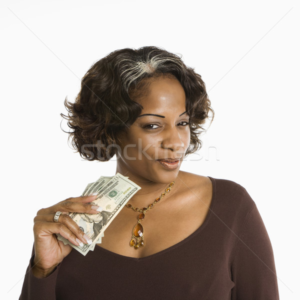 Stockfoto: Vrouw · geld · portret · twintig