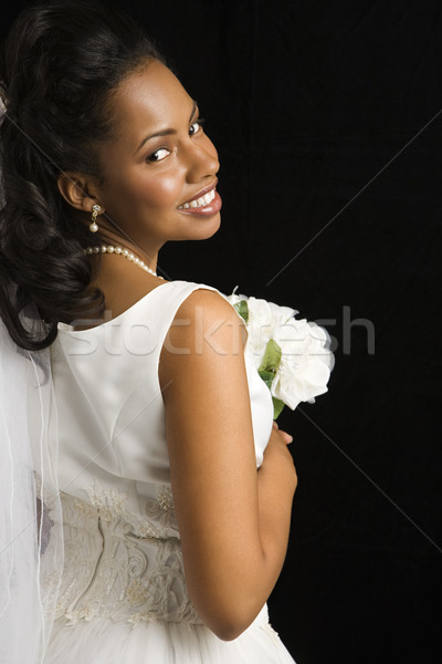 Menyasszonyi portré menyasszony fekete nő nők Stock fotó © iofoto