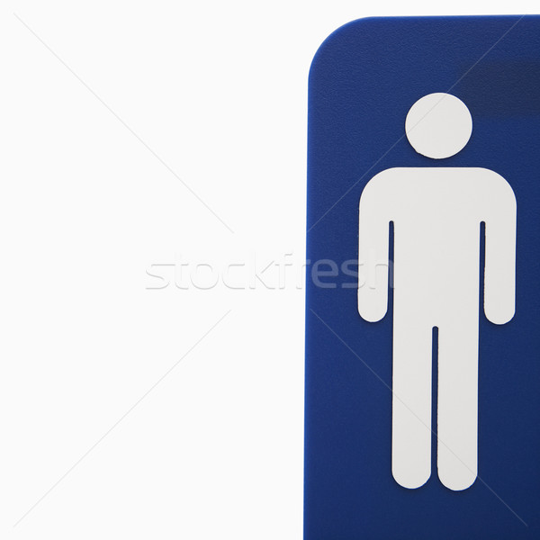 Férfiak logo toalett felirat kék fehér Stock fotó © iofoto
