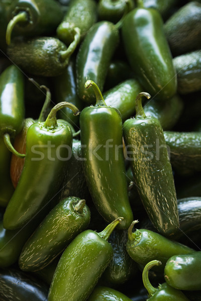 Friss jalapeno paprikák köteg zöld termény Stock fotó © iofoto