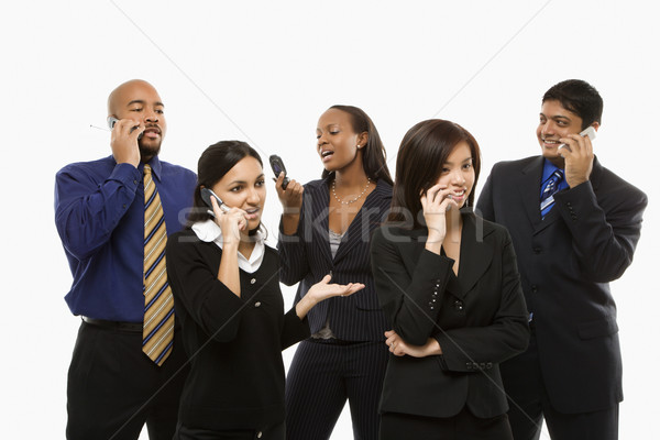 üzleti csoport több nemzetiségű férfiak nők áll beszél Stock fotó © iofoto