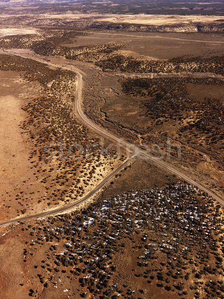 Wegen woestijn landschap luchtfoto landelijk lopen Stockfoto © iofoto