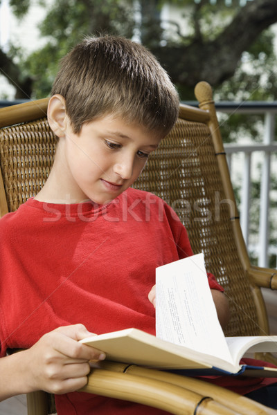 Chłopca czytania książki dziecko kolor Zdjęcia stock © iofoto