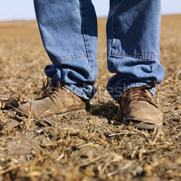 Landwirt Fuß erschossen Mann tragen stehen Stock foto © iofoto