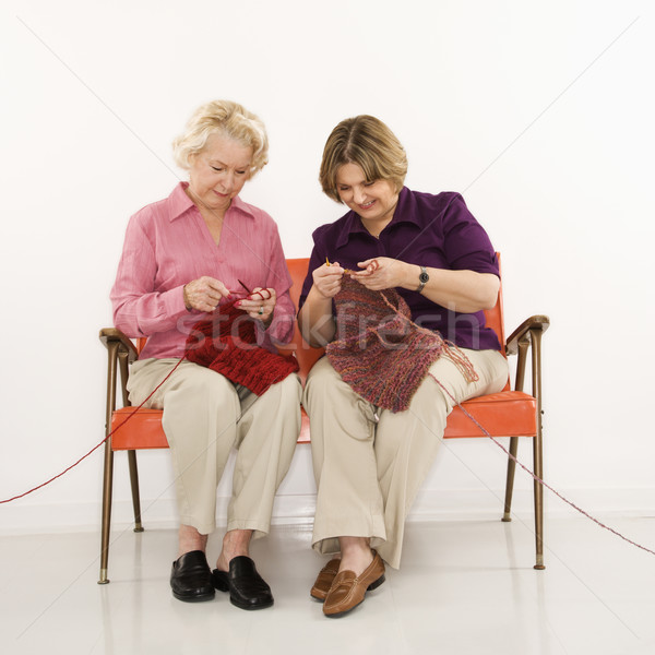 Two women knitting. Stock photo © iofoto