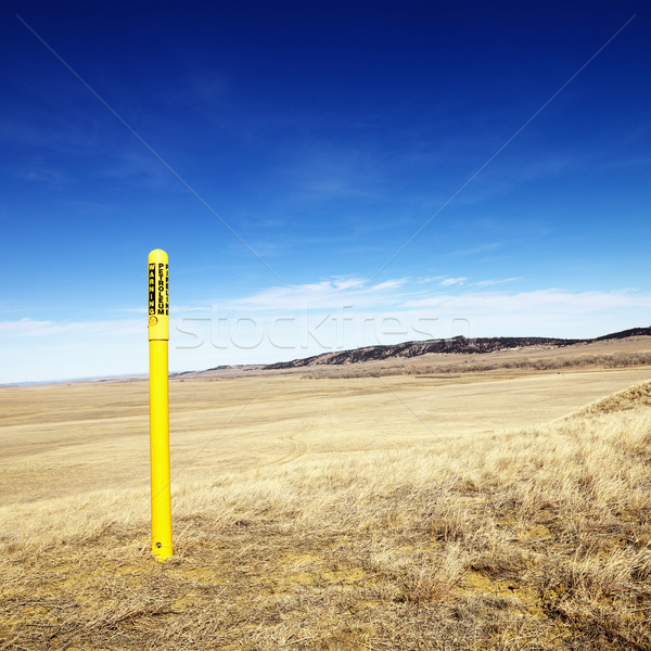 Petróleo aviso pólo amarelo cênico paisagem Foto stock © iofoto