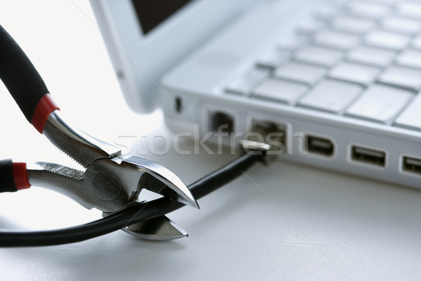 Foto stock: Alambre · cable · portátil · negro · Ethernet