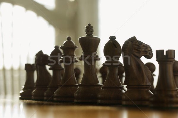 Piezas de ajedrez establecer hasta bordo ajedrez color Foto stock © iofoto