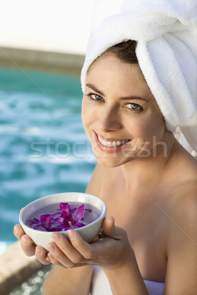 Stock photo: Woman smiling.