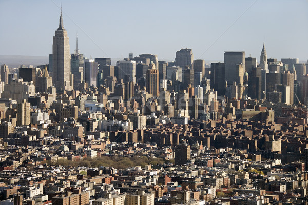 Manhattan légifelvétel New York sziluett szem épület Stock fotó © iofoto