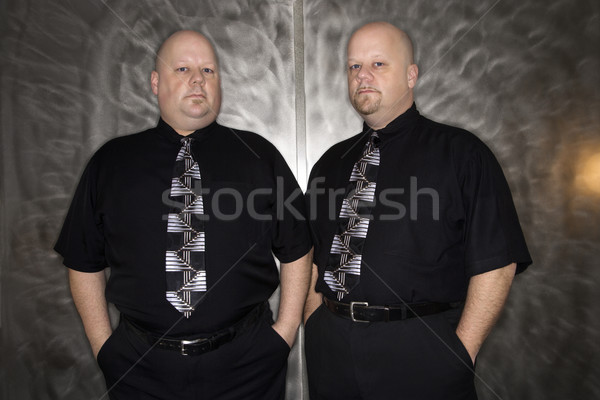 Twin bald Männer Porträt Erwachsenen Stock foto © iofoto