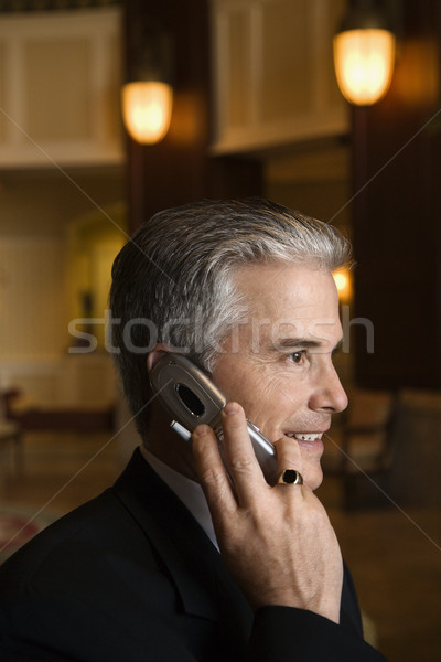 Empresário falante celular caucasiano adulto masculino Foto stock © iofoto