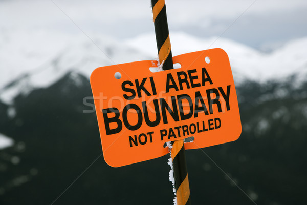 Ski trail boundary sign. Stock photo © iofoto