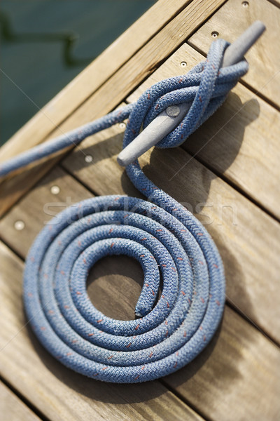 Coiled Rope on Dock Stock photo © iofoto