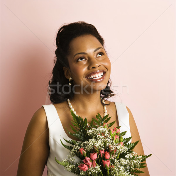 Menyasszonyi portré menyasszony rózsaszín nő nők Stock fotó © iofoto