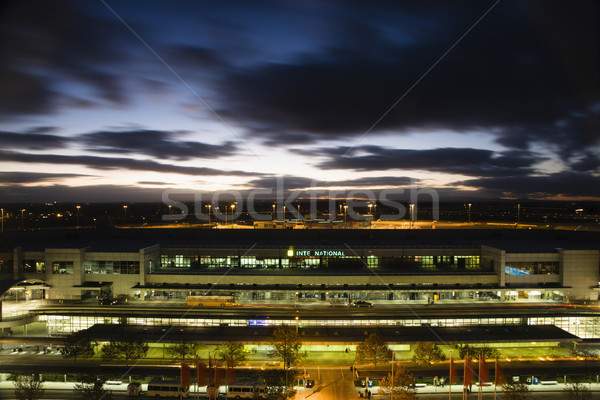 Stock foto: Melbourne · Flughafen · Nacht · über · Ansicht · Australien