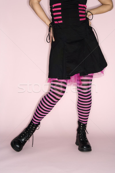 女性 着用 縞模様の レギンス ボディ ストックフォト © iofoto