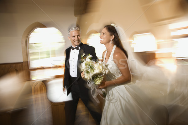 Casamento retrato noiva noivo igreja Foto stock © iofoto
