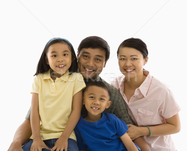 Asian portret rodzinny biały uśmiech dzieci dziecko Zdjęcia stock © iofoto
