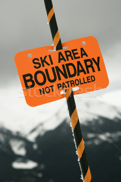 Ski area trail boundary sign. Stock photo © iofoto