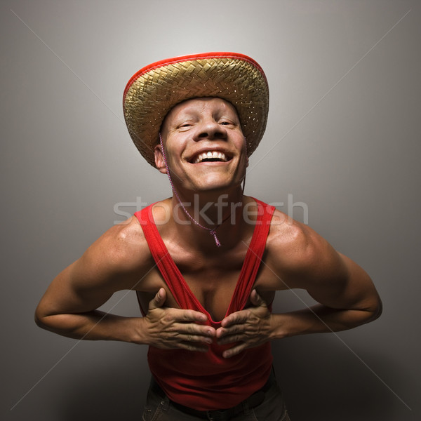 Man touching his chest. Stock photo © iofoto