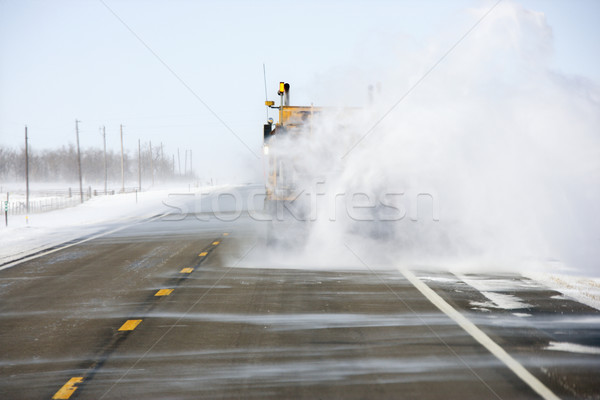 Truck with  snow on road. Stock photo © iofoto