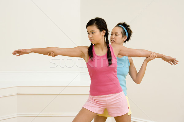 Fitness instructor and student Stock photo © iofoto