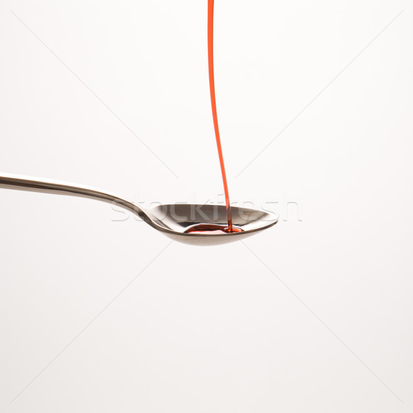 łyżka czerwony muzyka strumienia kaszel syrop Zdjęcia stock © iofoto
